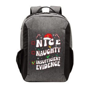 Nice Naughty Insufficient Evidence Family Christmas List Vector Backpack