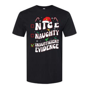 Nice Naughty Insufficient Evidence Family Christmas List Softstyle CVC T-Shirt