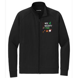 Nice Naughty I Tried SantaS Naughty List Funny Christmas Stretch Full-Zip Cadet Jacket