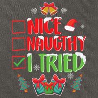 Nice Naughty I Tried SantaS Naughty List Funny Christmas Cotton Canvas Backpack