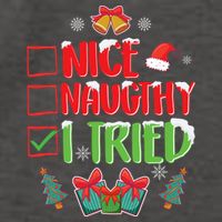 Nice Naughty I Tried SantaS Naughty List Funny Christmas Vector Backpack