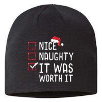 Nice Naughty It Was Worth It Christmas List Sustainable Beanie