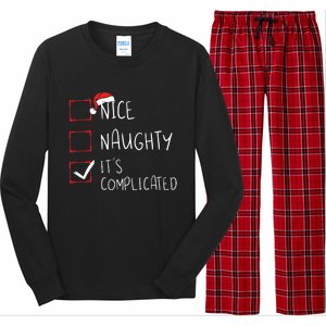 Nice Naughty Its Complicated Christmas List Santa Claus Long Sleeve Pajama Set