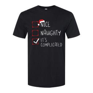 Nice Naughty Its Complicated Christmas List Santa Claus Softstyle CVC T-Shirt