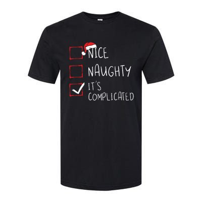 Nice Naughty Its Complicated Christmas List Santa Claus Softstyle® CVC T-Shirt