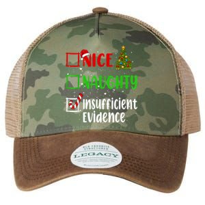 Nice Naughty Insufficient Evidence Christmas List Holiday Legacy Tie Dye Trucker Hat