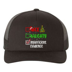 Nice Naughty Insufficient Evidence Christmas List Holiday Yupoong Adult 5-Panel Trucker Hat