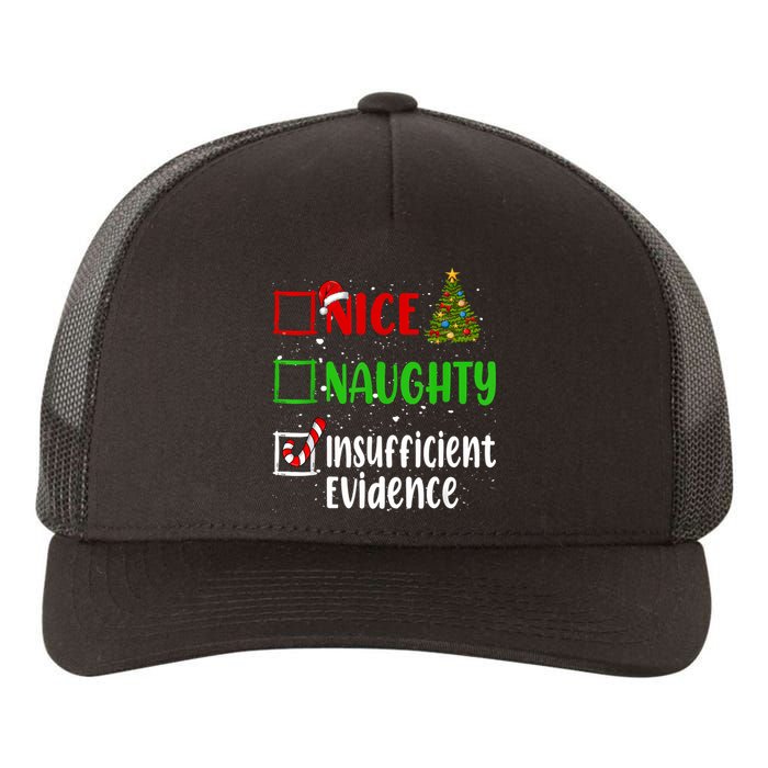 Nice Naughty Insufficient Evidence Christmas List Holiday Yupoong Adult 5-Panel Trucker Hat