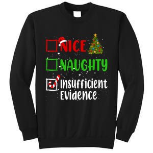 Nice Naughty Insufficient Evidence Christmas List Holiday Sweatshirt