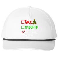 Nice Naughty Insufficient Evidence Christmas List Holiday Snapback Five-Panel Rope Hat