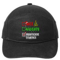 Nice Naughty Insufficient Evidence Christmas List Holiday 7-Panel Snapback Hat