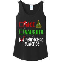 Nice Naughty Insufficient Evidence Christmas List Holiday Ladies Essential Tank