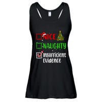 Nice Naughty Insufficient Evidence Christmas List Holiday Ladies Essential Flowy Tank