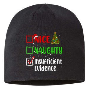 Nice Naughty Insufficient Evidence Christmas List Holiday Sustainable Beanie