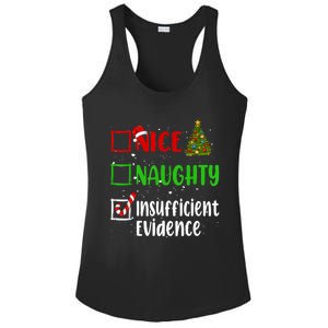 Nice Naughty Insufficient Evidence Christmas List Holiday Ladies PosiCharge Competitor Racerback Tank