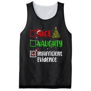 Nice Naughty Insufficient Evidence Christmas List Holiday Mesh Reversible Basketball Jersey Tank