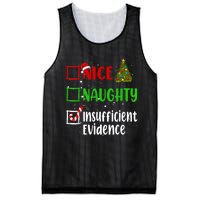 Nice Naughty Insufficient Evidence Christmas List Holiday Mesh Reversible Basketball Jersey Tank