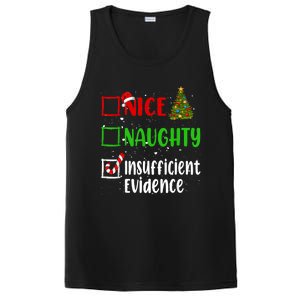 Nice Naughty Insufficient Evidence Christmas List Holiday PosiCharge Competitor Tank