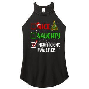 Nice Naughty Insufficient Evidence Christmas List Holiday Women's Perfect Tri Rocker Tank