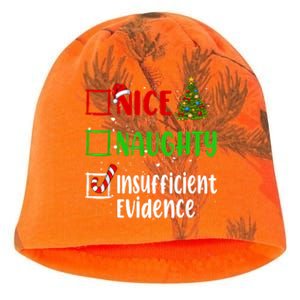 Nice Naughty Insufficient Evidence Christmas List Holiday Kati - Camo Knit Beanie