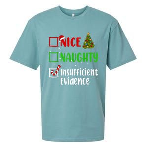 Nice Naughty Insufficient Evidence Christmas List Holiday Sueded Cloud Jersey T-Shirt