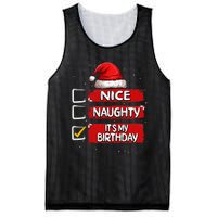 Nice Naughty ItS My Birthday Christmas List Santa Claus Mesh Reversible Basketball Jersey Tank