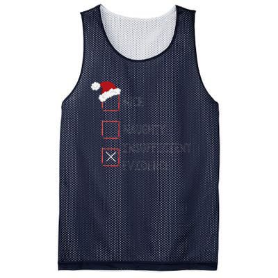 Naughty Nice Insufficient Evidence Funny Xmas Mesh Reversible Basketball Jersey Tank