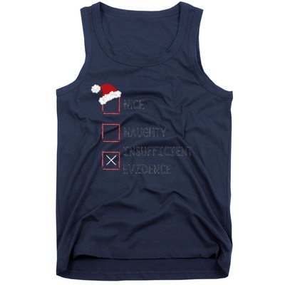 Naughty Nice Insufficient Evidence Funny Xmas Tank Top