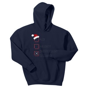 Naughty Nice Insufficient Evidence Funny Xmas Kids Hoodie