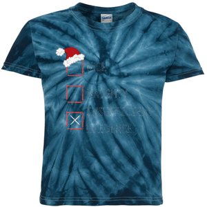 Naughty Nice Insufficient Evidence Funny Xmas Kids Tie-Dye T-Shirt