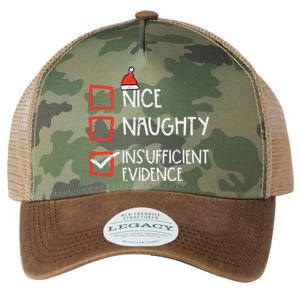 Nice Naughty Insufficient Evidence Christmas Fun Xmas Lawyer Legacy Tie Dye Trucker Hat