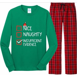 Nice Naughty Insufficient Evidence Christmas Fun Xmas Lawyer Long Sleeve Pajama Set