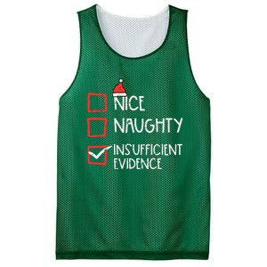 Nice Naughty Insufficient Evidence Christmas Fun Xmas Lawyer Mesh Reversible Basketball Jersey Tank