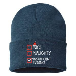 Nice Naughty Insufficient Evidence Christmas Fun Xmas Lawyer Sustainable Knit Beanie