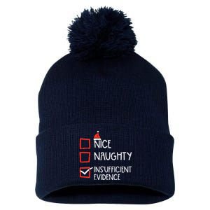 Nice Naughty Insufficient Evidence Christmas Fun Xmas Lawyer Pom Pom 12in Knit Beanie