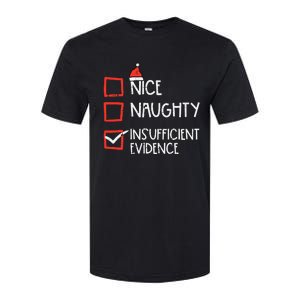 Nice Naughty Insufficient Evidence Christmas Fun Xmas Lawyer Softstyle CVC T-Shirt