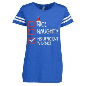 Nice Naughty Insufficient Evidence Christmas Fun Xmas Lawyer Enza Ladies Jersey Football T-Shirt