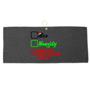 Nice Naughty Innocent Until Proven Guilty Christmas List Gift Large Microfiber Waffle Golf Towel