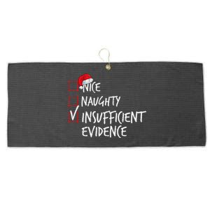 Nice Naughty Insufficient Evidence Christmas List Santa Xmas Large Microfiber Waffle Golf Towel