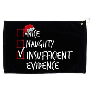 Nice Naughty Insufficient Evidence Christmas List Santa Xmas Grommeted Golf Towel