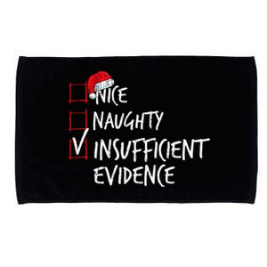 Nice Naughty Insufficient Evidence Christmas List Santa Xmas Microfiber Hand Towel