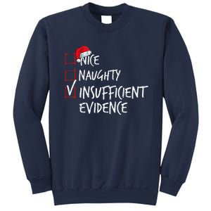 Nice Naughty Insufficient Evidence Christmas List Santa Xmas Sweatshirt