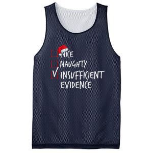 Nice Naughty Insufficient Evidence Christmas List Santa Xmas Mesh Reversible Basketball Jersey Tank