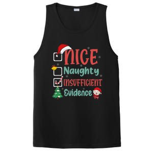 Nice Naughty Insufficient Evidence Christmas List Funny PosiCharge Competitor Tank