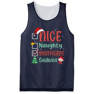 Nice Naughty Insufficient Evidence Christmas List Funny Mesh Reversible Basketball Jersey Tank