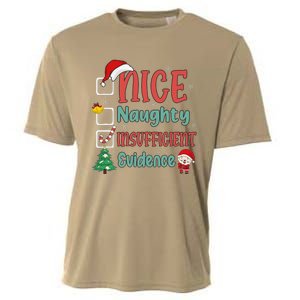 Nice Naughty Insufficient Evidence Christmas List Funny Cooling Performance Crew T-Shirt