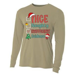 Nice Naughty Insufficient Evidence Christmas List Funny Cooling Performance Long Sleeve Crew