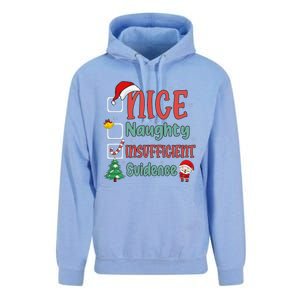 Nice Naughty Insufficient Evidence Christmas List Funny Unisex Surf Hoodie