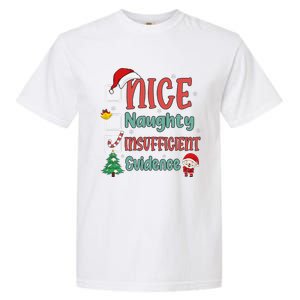 Nice Naughty Insufficient Evidence Christmas List Funny Garment-Dyed Heavyweight T-Shirt