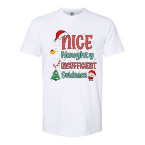 Nice Naughty Insufficient Evidence Christmas List Funny Softstyle CVC T-Shirt